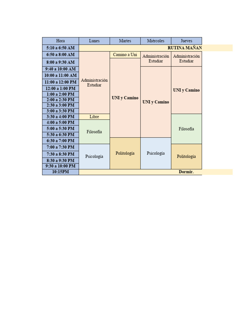 HORARIO | PDF | Estudios de idiomas extranjeros