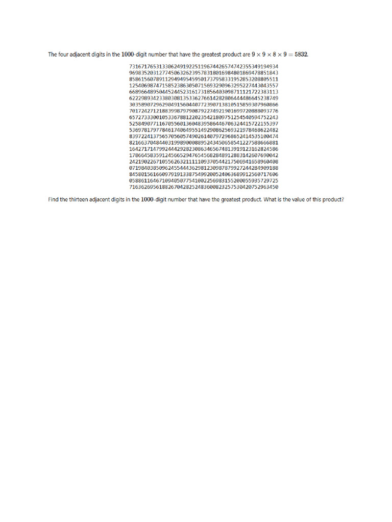 Cpp code prob 8 largest product in a series pdf