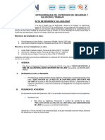 Acta de Reunión Supervisor de Seguridad y Salud en El Trabajo-Carr. Panamericana Norte 181+950