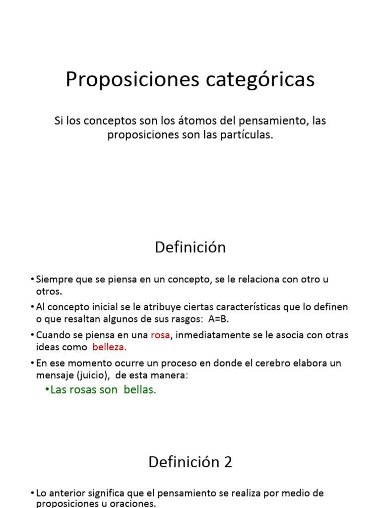 Proposiciones Categoricas | PDF | Proposición | Oración (Lingüística)