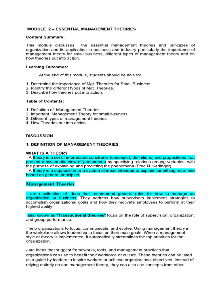 Module 2 Reviewer Pdf Leadership Systems Theory