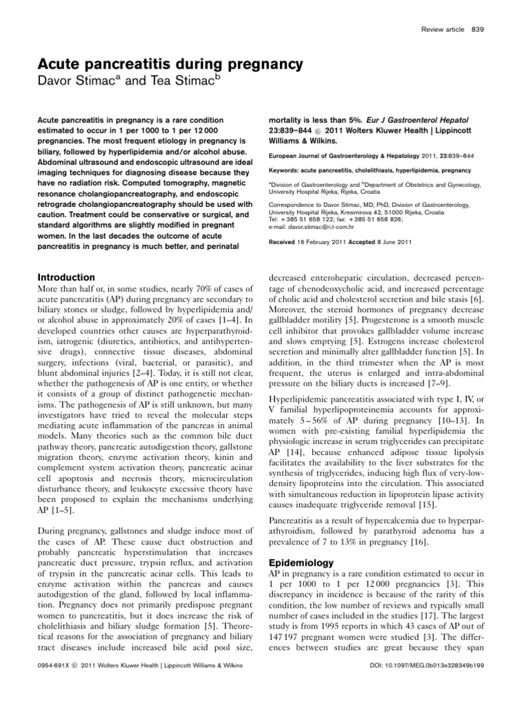 Acute Pancreatitis During Pregnancy PDF