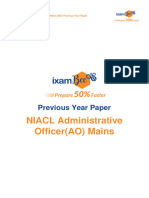 NIACL Administrative Officer (AO) Mains 2021 Previous Year Paper