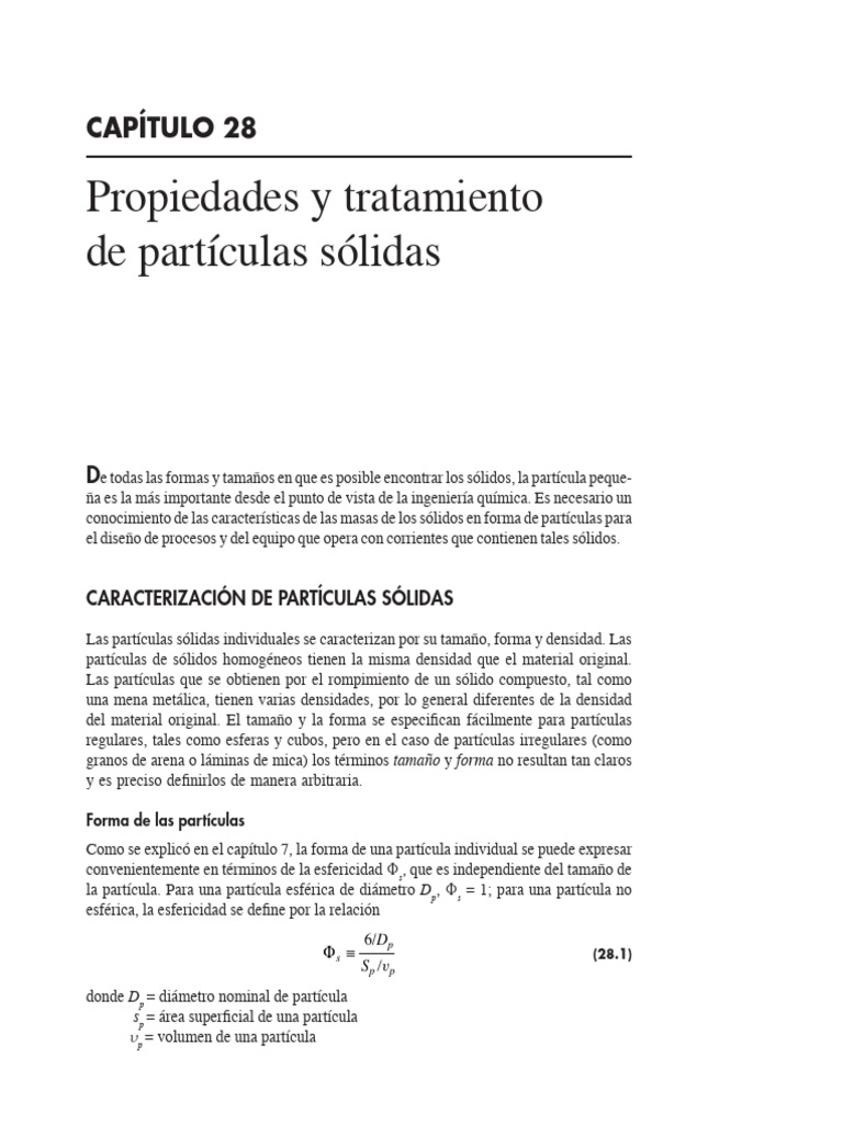 Características y Análisis de Partículas Sólidas | PDF