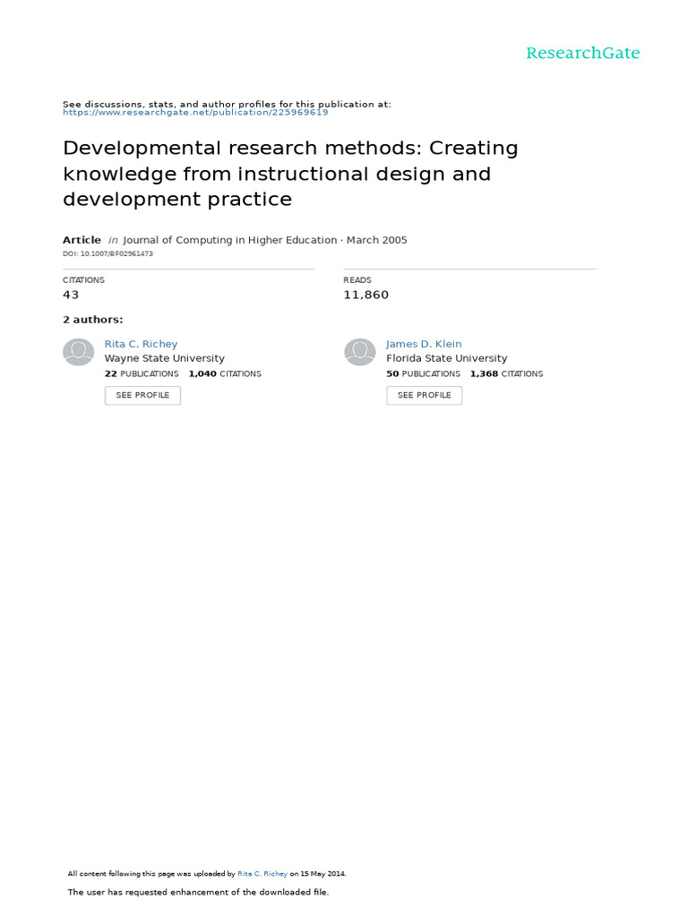 Developmental Research Methods in Education | PDF