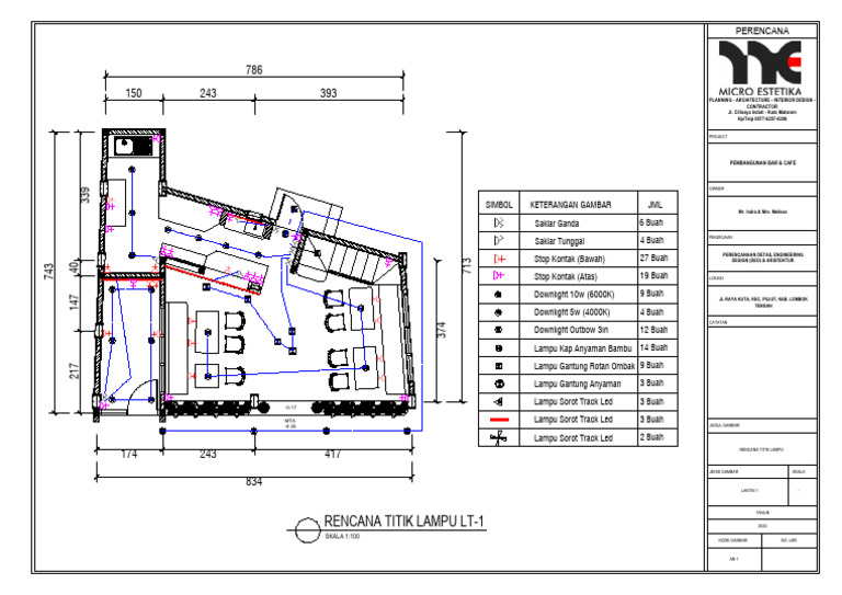 Rencana Titik Lampu Lt-1: Perencana | PDF