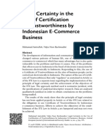 35 Legal Certainty in the Use of Certification of Trustworthiness by Indonesian e Commerce Business