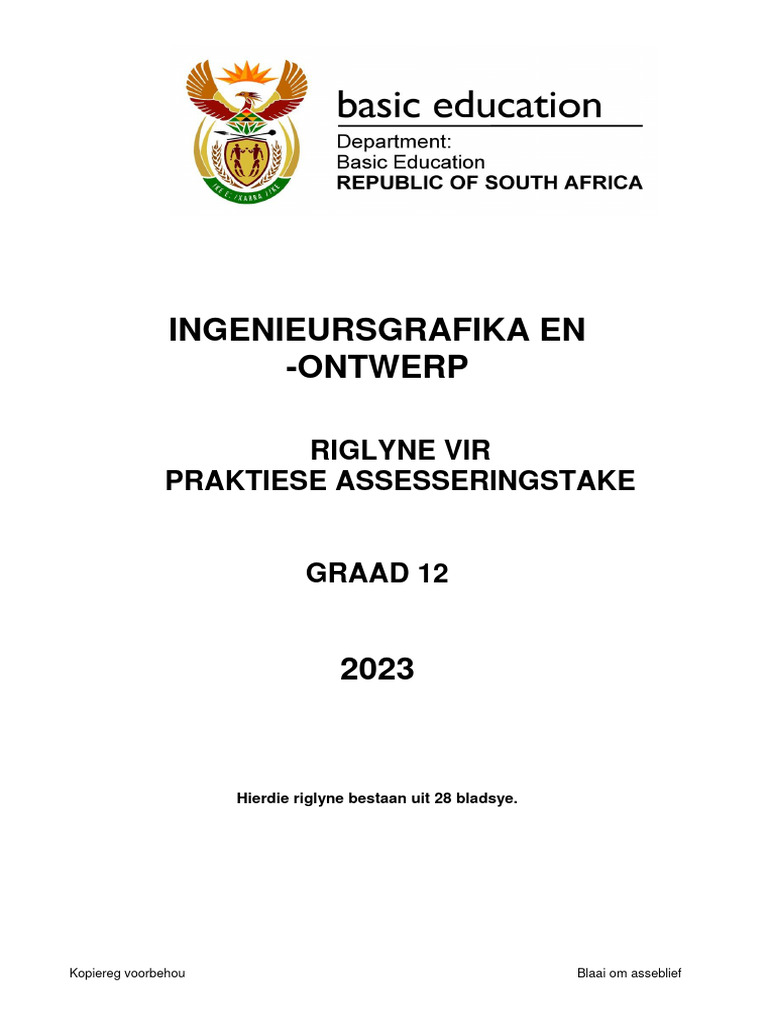 Engineering Graphics & Design PAT GR 12 2023 Afr | PDF
