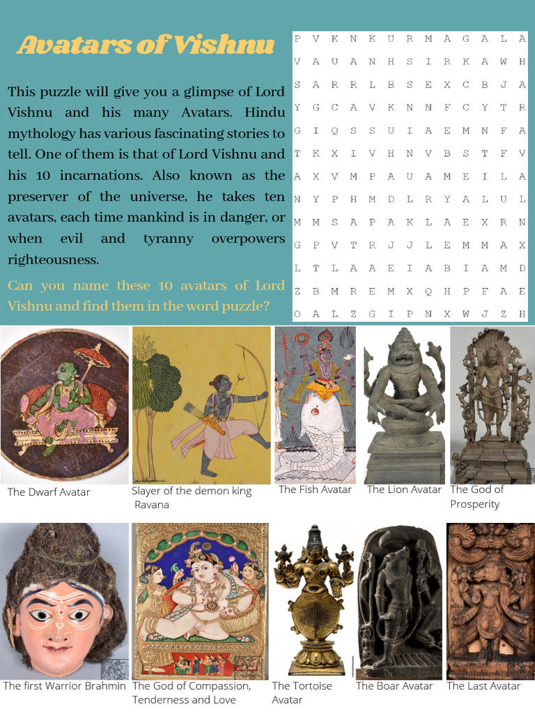 Dashavatara or Avatars of Vishnu | PDF | Religion & Spirituality