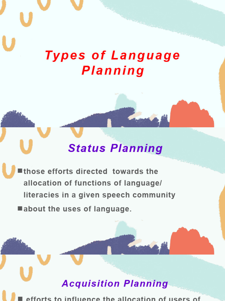 Types of language planning pdf