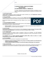 Convocatoria MESA DE EXAMEN 2023