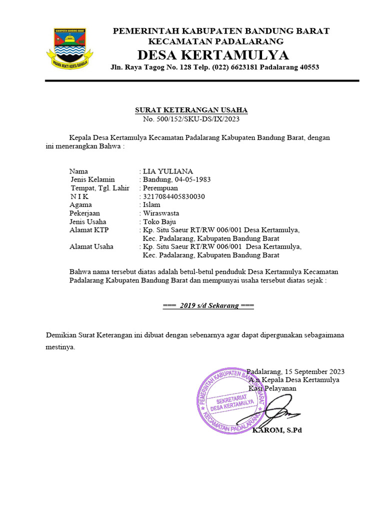 Contoh Sku | PDF