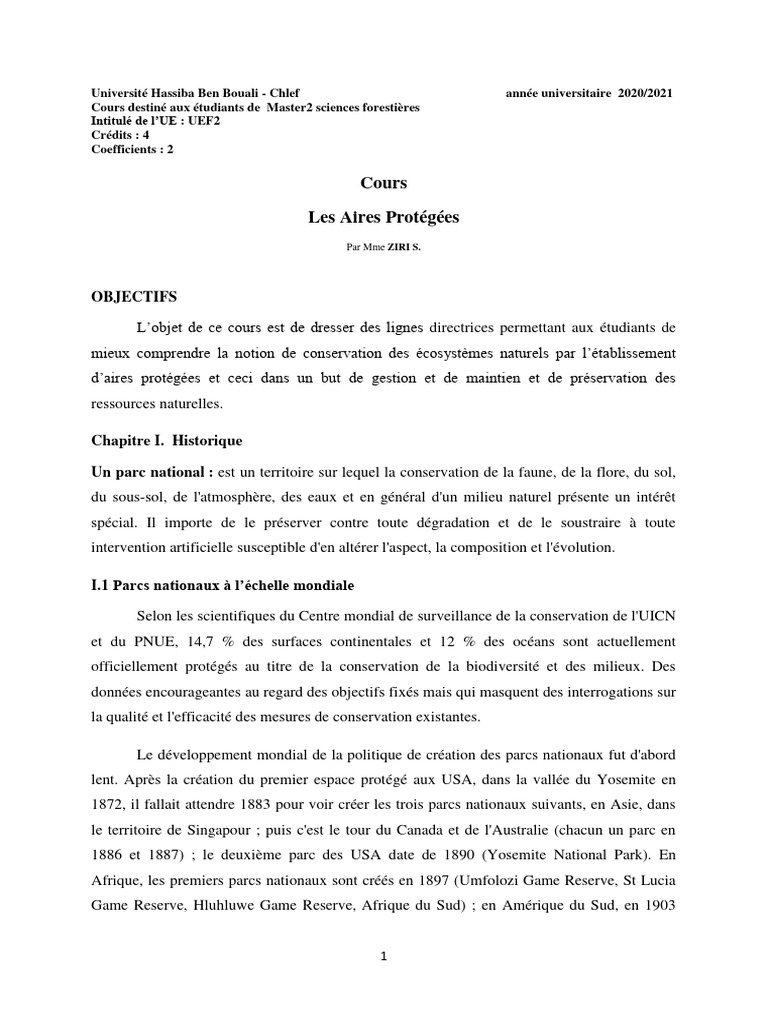 Aires Protégées Pdf