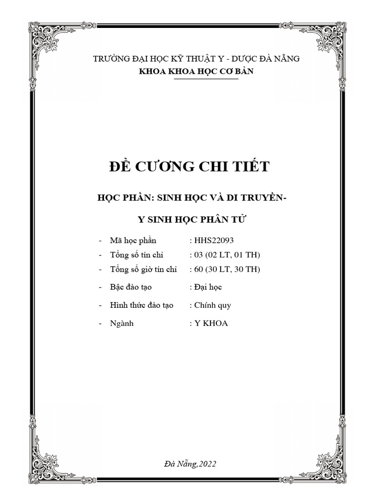 12.sinh Hoc Va Di Truyen - Y Sinh Hoc Phan Tu - Y Khoa-CQ | PDF