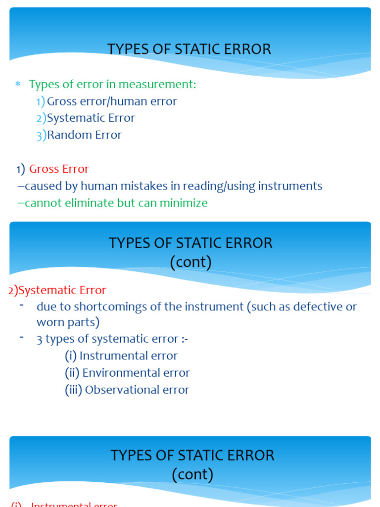 Types of Error in Measurement PDF
