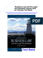 Andersons Business Law and the Legal Environment Standard Volume 23rd Edition Twomey Test Bank