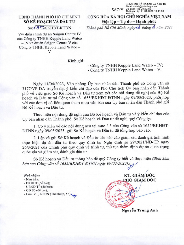 Letter 4330 HCMC DPI Kepple Land Watco IV, V 230419 PDF
