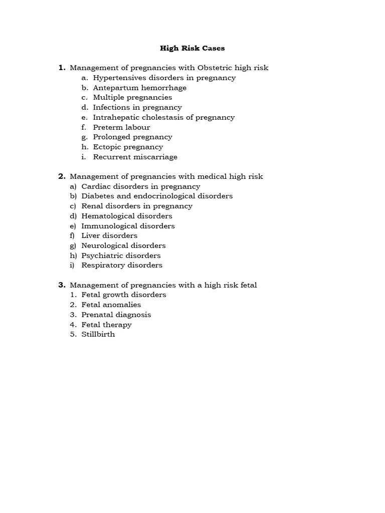 High-Risk Pregnancy Management Guide | PDF | Science & Mathematics