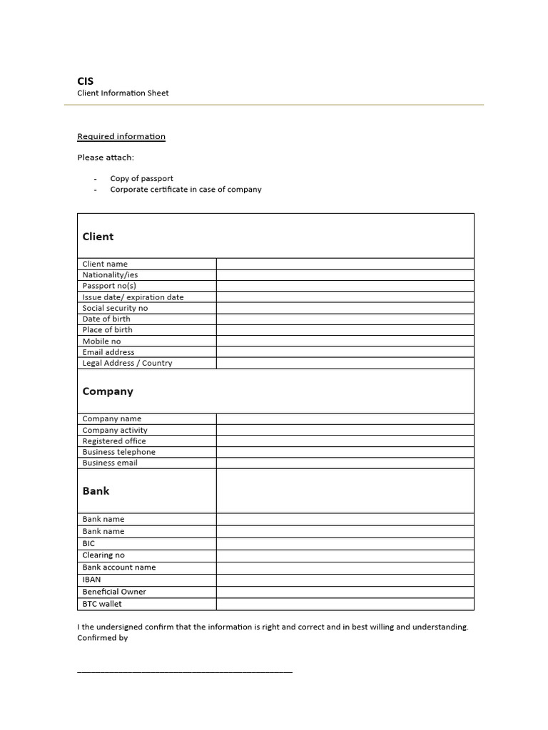 Cis Template Blank PDF