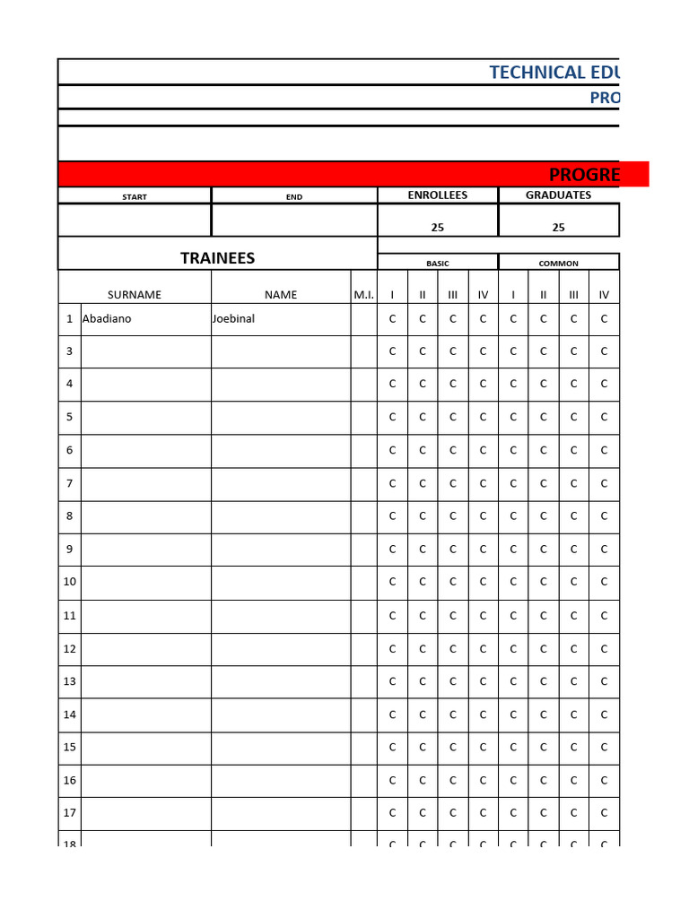 PROGRESS CHART New | PDF