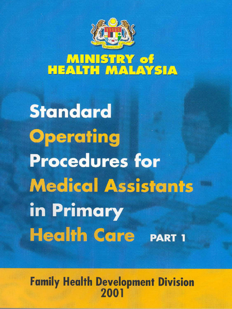 Sop Medical Assistant In Primaray Health Care Part I Pdf