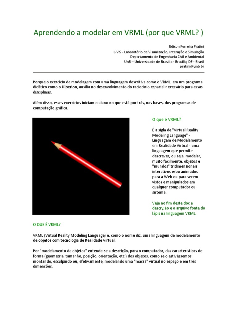 Introdução ao VRML para Modelagem 3D | PDF | Rede mundial de ...