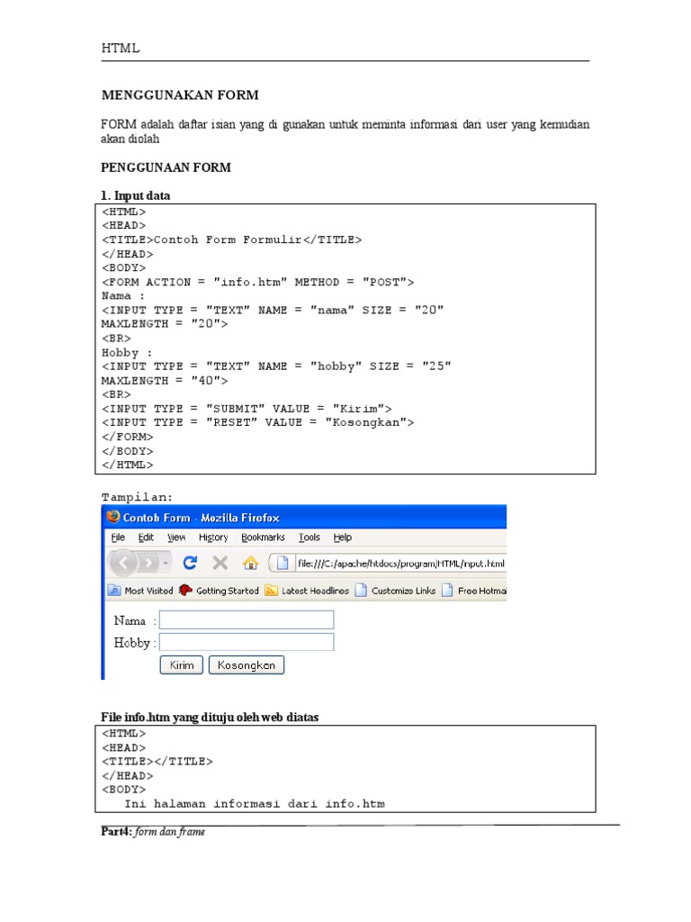(WD) Form Dan Frame | PDF | Komputer | Teknologi & Rekayasa