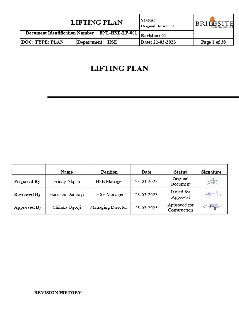 Lifting Plan | PDF
