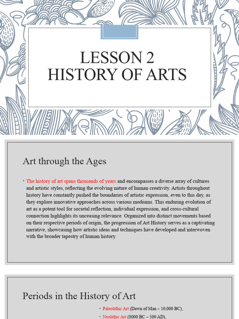 Lesson 2 History of Arts PDF