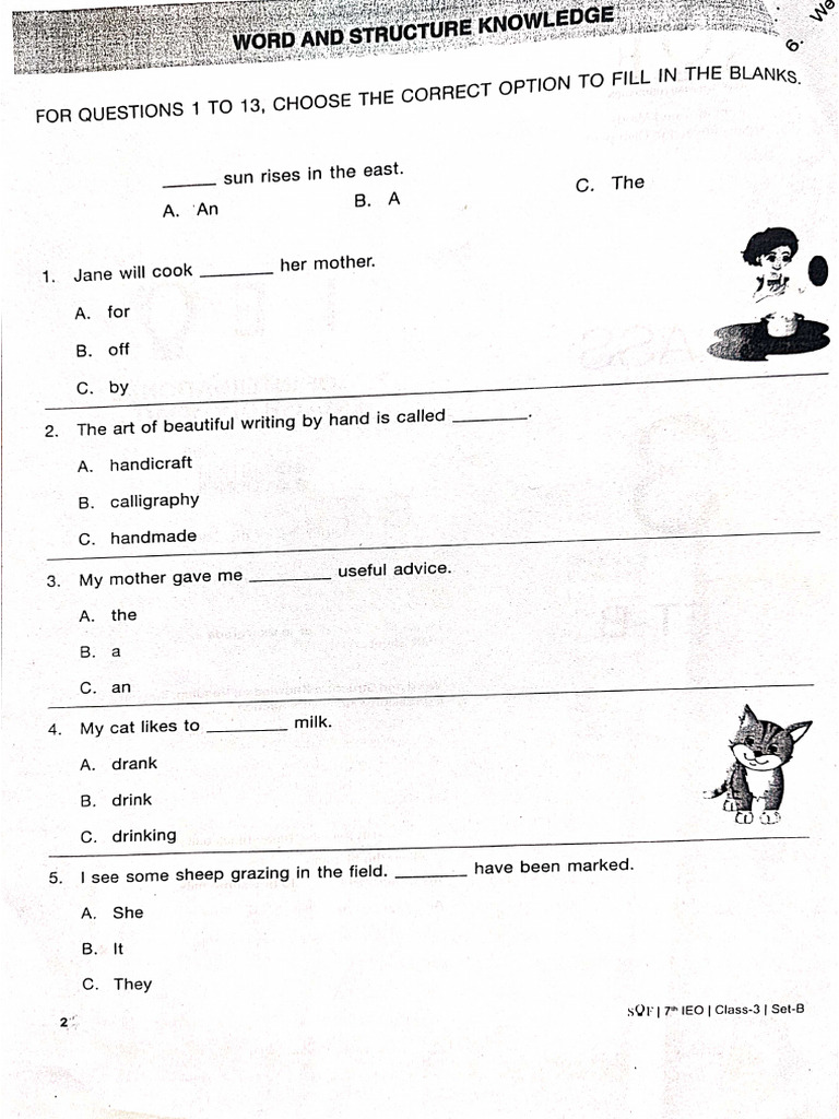 Mock Test Class 4 | PDF