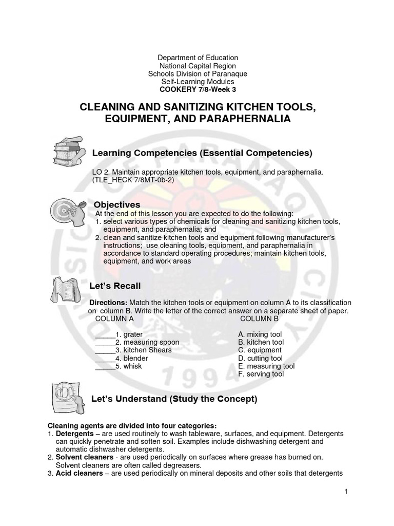 Cookery 7 8 Week 3 | PDF