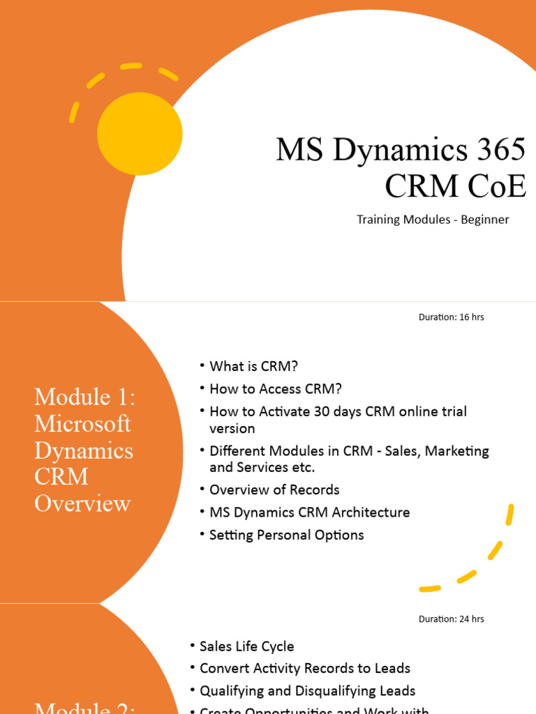 Dynamics 365 CRM COE Training - V1 | PDF | Customer Relationship ...