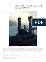 Distillation Simulation With Close Boiling Points of Components Using Aspen HYSYS