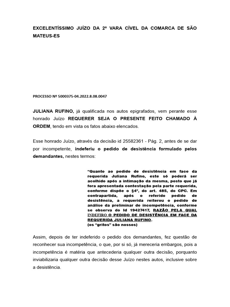 Chamamento Do Feito À Ordem | PDF