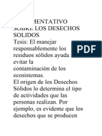 Texto Argumentativo Sobre Los Desechos Solidos