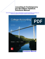 College Accounting A Contemporary Approach 4th Edition Haddock Solutions Manual