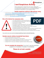 ENGLISH Potential Fraud and Suspicious Activity Flyer - International