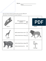 Comparing Animals: Name - Class