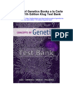 Concepts of Genetics Books A La Carte Edition 11th Edition Klug Test Bank