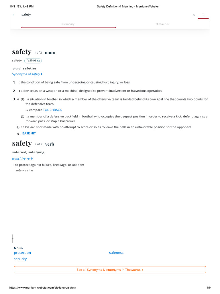 SAFE VERB DEFINITION intelligence overview