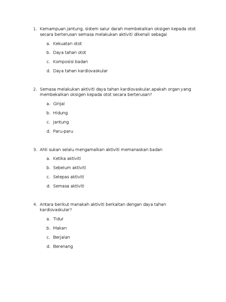 Daya Tahan Kardivascular Pdf