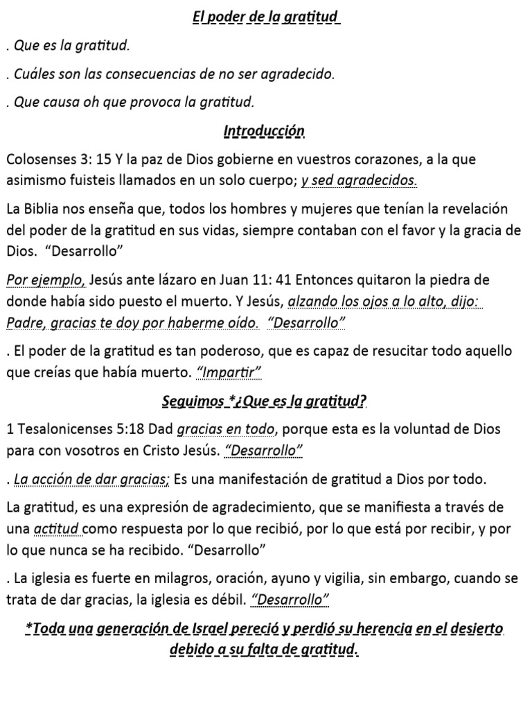 El Poder Transformador de la Gratitud | PDF | Jesús | Dios