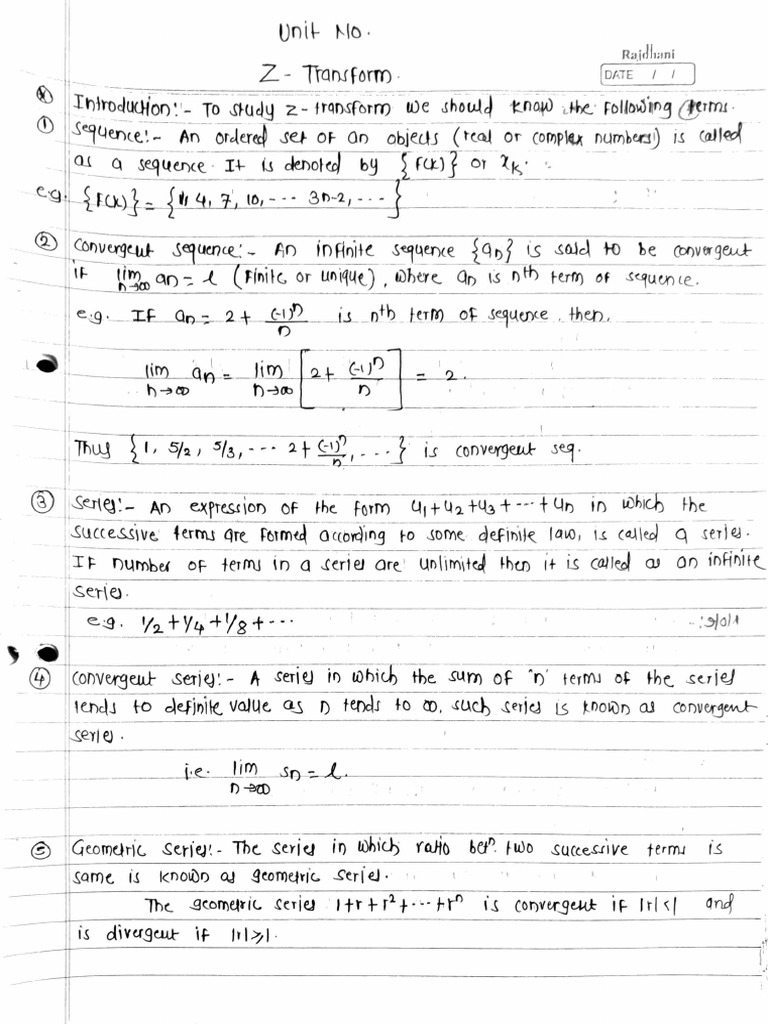 Unit No. 2 ZTransform PDF