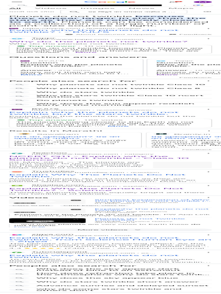 Explain Why The Do Not Twinkle in Point Google Search PDF