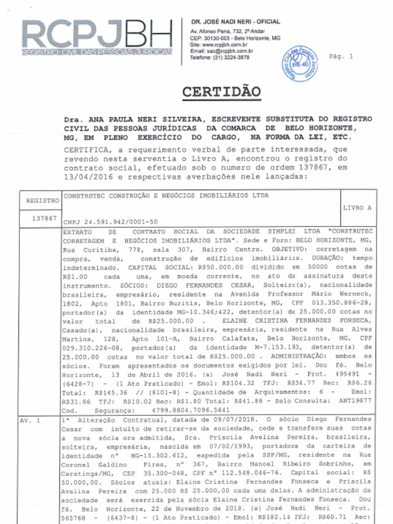 Certidão Simplificada Pdf
