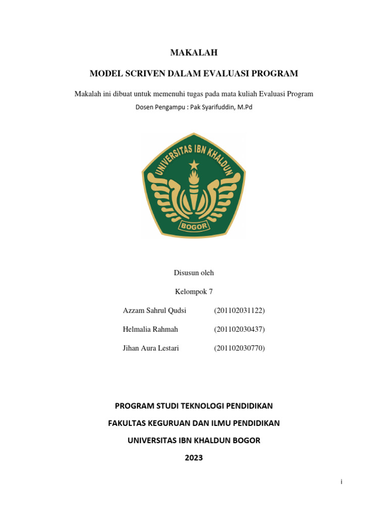 Model Scriven dalam Evaluasi Program | PDF | Bisnis