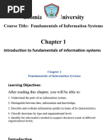 Oromia State University: Course Title: Fundamentals of Information Systems