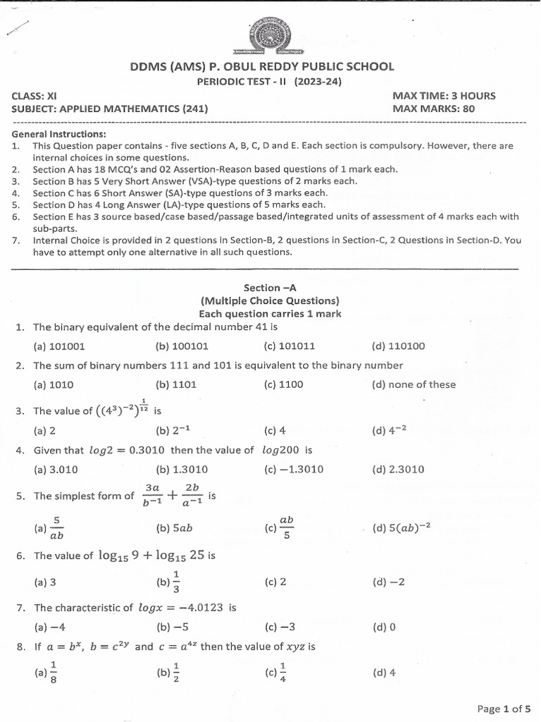 APPLIED MATHEMATICS (PT 2) (2023-24) Obul Reddy | PDF