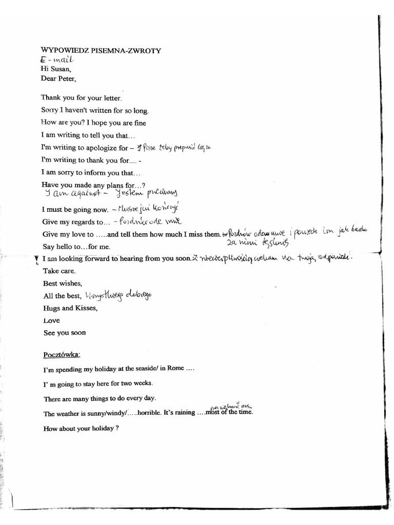 Wypracowanie Zwroty PDF