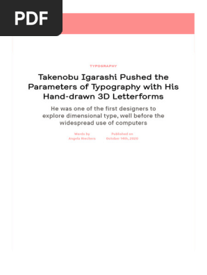 Takenobu Igarashi Pushed the Parameters of Typography with His Hand-drawn 3D Let